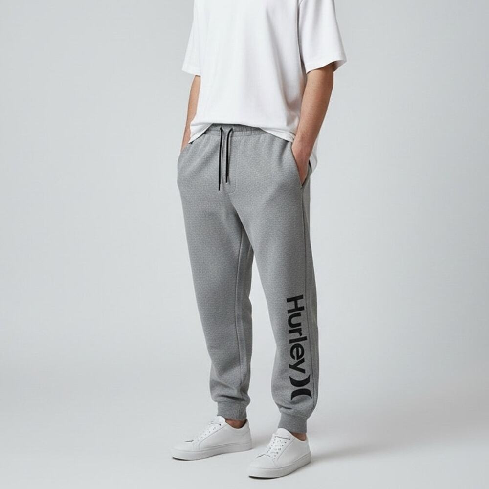 Hurley Loungewear Jogger Pants NWT Men's Sz XL Gray Drawstring Athleisure Casual